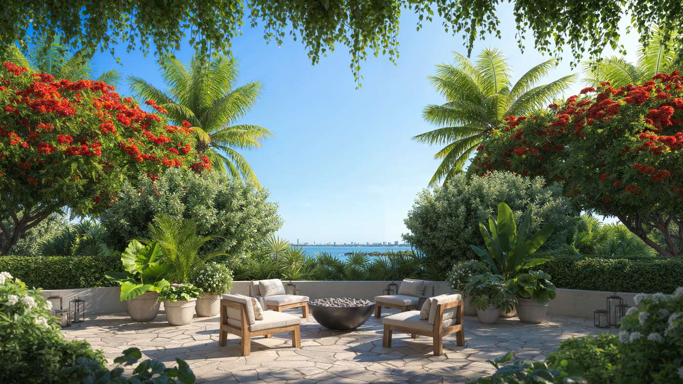 EDITION Residences Miami Edgewater, bayfront garden terrace, developer rendering