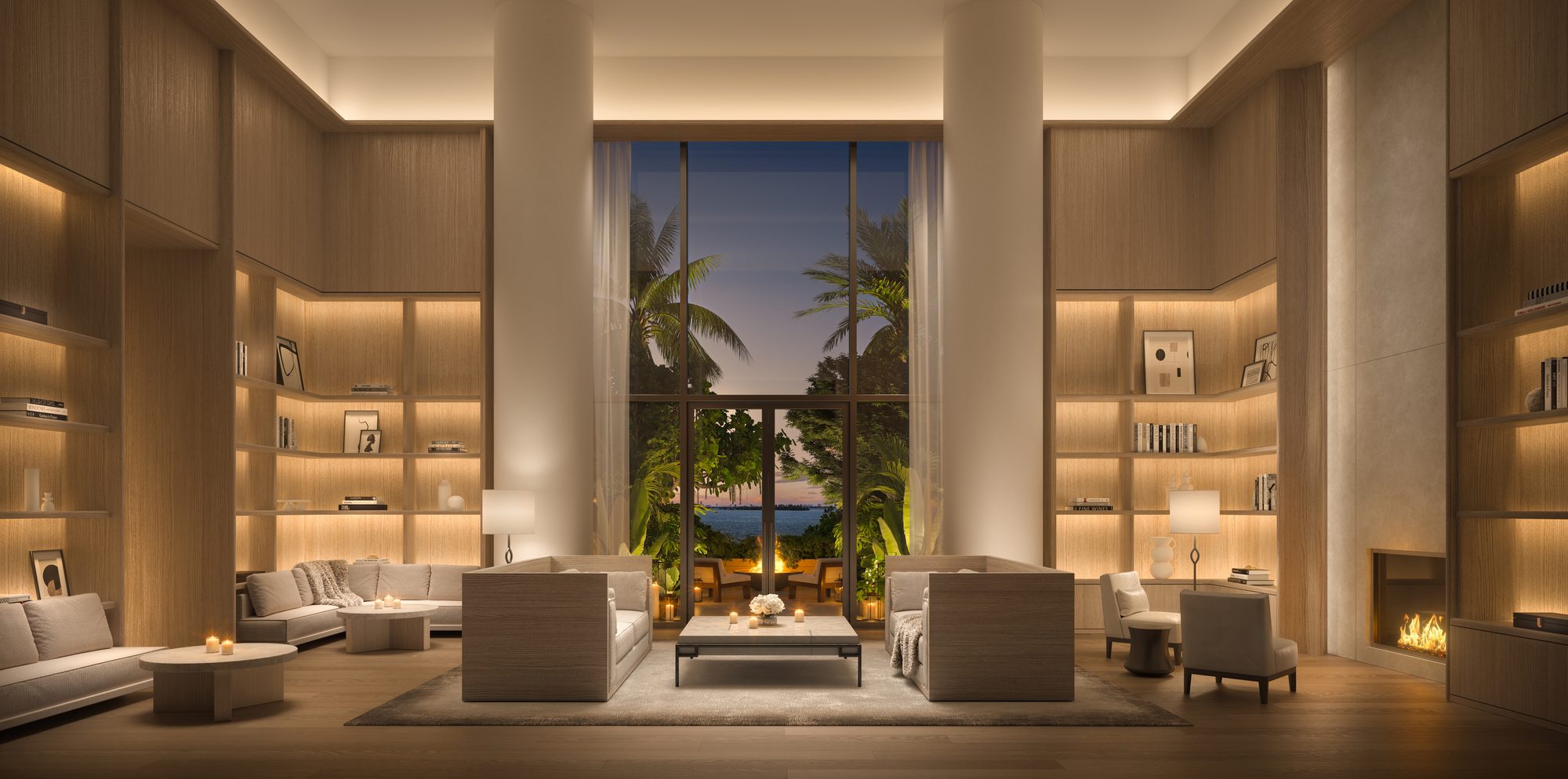 EDITION Residences Miami Edgewater, library lounge, developer rendering