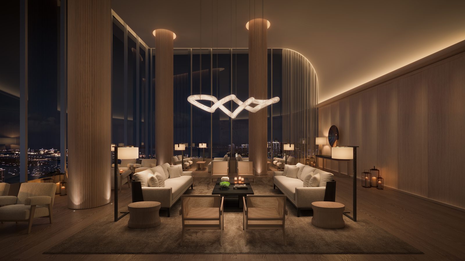 EDITION Residences Miami Edgewater, social lounge, developer rendering
