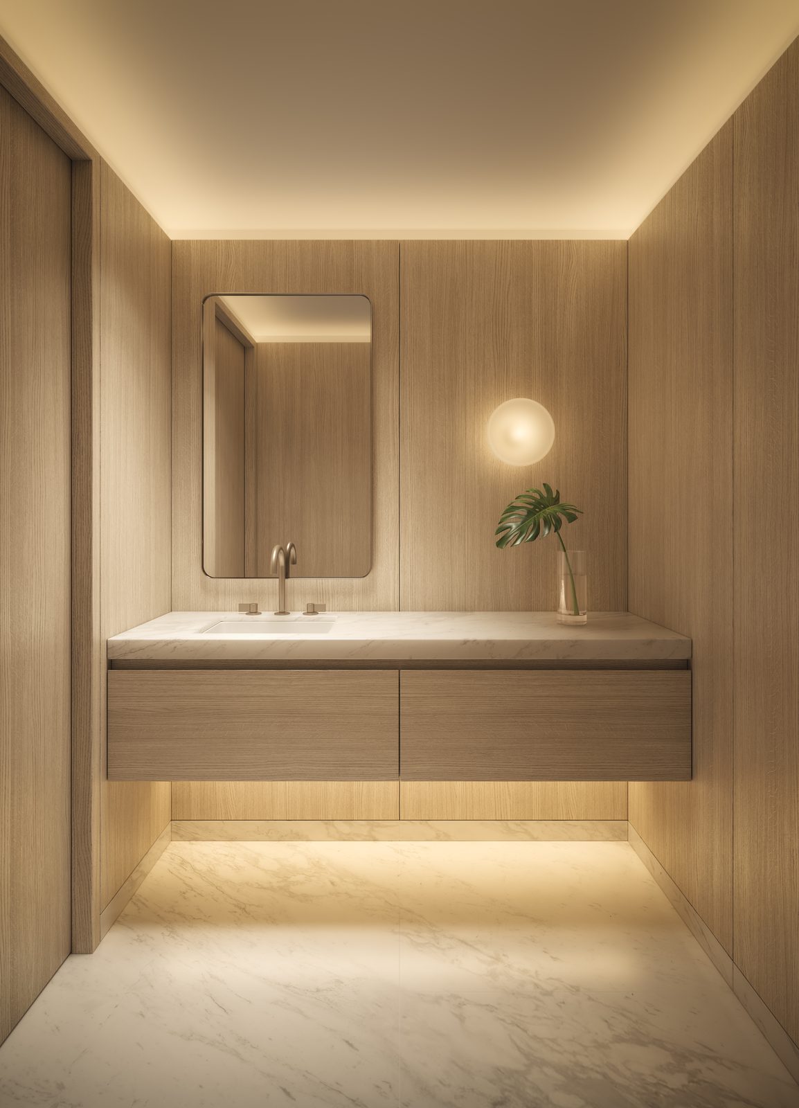 EDITION Residences Miami Edgewater, powder room, developer rendering